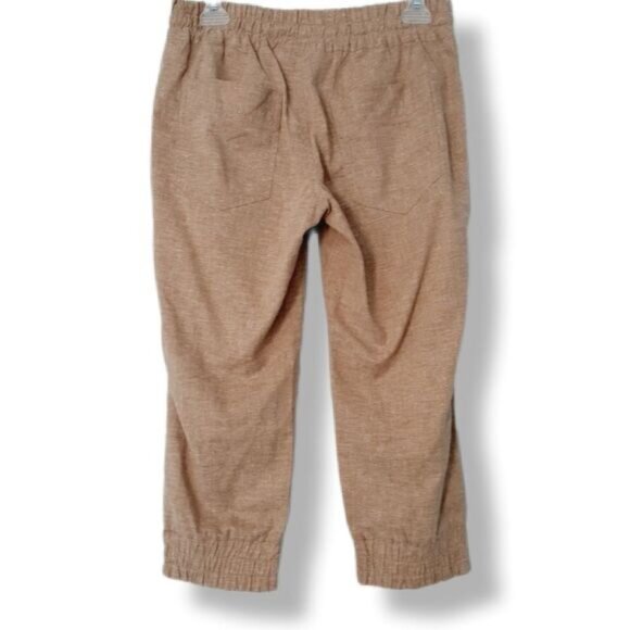 MEC | Hemp Blend Cropped Pull-On Casual Pants Tan Sz 4 - Picture 2 of 12